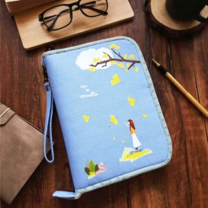 A5秋天女孩手帳布書衣｜媽媽寶寶手冊書套